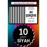 Atlas Sanat Galerisi 10 Adet A4 Çerçeve Diploma Belge Sertifika Fotoğraf Resim Çerçevesi Pvc 10Lu Siyah