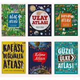 Atlas Seti 6 Kitap (Uzay Atlası +Hayvan Atlası + Kelime Atlası + Kafası Değişikler Atlası + Ağaç Atlası + Güzel Ülke Atlası)