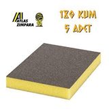 Atlas Sünger Zımpara - İnce 2 Taraflı - 180 Kum - 5 Adet Siyah