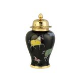 Atlı Dekoratif Siyah Gold Küp Büyük Boy 14X12X33 Cm Ak.Wlt0693