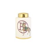 Atlı Hermes Beyaz Gold Dekoratif Küp Küçük Boy 17X17X33 Cm Ak.Wlt0702