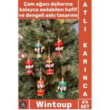 #Atlıkarınca Lüks Dekoratif Yılbaşı Tema Çam Ağacı Süsü Noel Hediyelik Set Obje 6’Lı Atlı Karınca