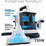 Atlt Atlantis 750W Portatif Halı Koltuk Araç Yıkama Makinesi Temizleyici 2 Hazneli Temiz Kirli Su 15 Kpa 2 Başlık - Beyaz