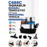Atlt Atlantis C688C Taşınabilir Buharlı Temizleyici 4 Ü 1 Arada Profesyonel Temizlik Buharlı Koltuk ve Halı Yıkama Makinesi 1800W Buhar Gücü, 17 Kpa Güçlü Emiş, 30 Sn Hızlı Isınma - Açık Gri