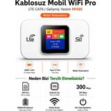 Atlt Atlantis Kablosuz Mini Wifi Pro Lte 4g Modem 3.000MAH Sim Kartlı 300MBPS Yüksek Hızlı Kablosuz Yönlendirici Cep Telefonları Dizüstü Bilgisayarlar ve Tabletler Için Uygun 10 Cihaza Kadar Bağlantı Taşınabilir
