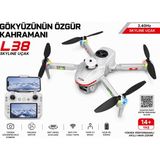 Atlt Atlantis L38 Skylıne Drone Uçak Dron 2.4ghz 3 Lens 360 Dere Engel Algılama Tek Tuş Iniş Kalkış 50X Zoom Optik Akış Konum Hover Elektrikli Kamera Beni Takip Et Modu Wıfı Fpv Canlı Yayın Fırçasız Motor - Beyaz