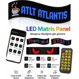 Atlt Atlantis LED Matris Panel Mesajınızı Emojinizi Dilediğiniz Gibi Gösterin Araba Dükkan Cam Ofis Cafe Için Uygun Elektirikli Kumandalı Uygulamadan Kontrol - SİYAH