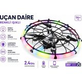 Atlt Atlantis M18 Ufo Dron 4 Eksenli Uçan Araç Daire Renkli Işıklı 2.4 Ghz Uzaktan Kumanda Uygulama Ile Kontrol Kameralı Engel Algılama Çarpmaya Dayanıklı 460 Derece Dönüş Tek Tuş Iniş Kalkış Başsız Mod Fpv Görüntü - Gri