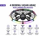 Atlt Atlantis M18 Ufo Dron 4 Eksenli Uçan Araç Daire Renkli Işıklı 2.4 Ghz Uzaktan Kumanda Uygulama Ile Kontrol Kameralı Engel Algılama Çarpmaya Dayanıklı 460 Derece Dönüş Tek Tuş Iniş Kalkış Başsız Mod Fpv Görüntü - Siyah