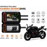 Atlt Atlantis M5F Aksiyon Kamerası Motorsiklet Ön ve Arka Kamera Sistemi 170 Derece Geniş Lens Full Hd 1080P Kayıt 3.0 Inç Ekran Wifi Gps Su Geçirmez Gece Görüşü Desteği Tüm Motorsikletlere Uyumlu - Siyah