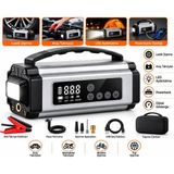 Atlt Atlantis MC6613-AKÜ Takviye Cihazı Hava Pompası Reflektör Uyarı Işığı Camp Feneri Bisiklet Motorsiklet Araba Top Şişirmek Için Başlık Tutma Saplı Şarj Edilebilir Powerbank Taşıma Çantalı - Açık Gri