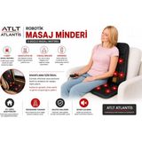 Atlt Atlantis Robotik Masaj Minderi Ev Ofis Arabada Kullanıma Uuygun Çakmaklık ve Prize Takmalı Çalışma 5 Masaj Motoru 3 Masaj Bölgesi Kumandalı - Siyah