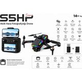 Atlt Atlantis S5HP Drone Akıllı Hava Fotoğrafçılığı Dron 4K Hd Çift Kamera 360 Derece Engel Algılama 50XZOOM USB Kart Okuyucu+ Micro Sd Kart Hediye Katlanabilir Wifi Cam Uygulama Kontrol Ekrablı Uzaktan Kumanda - Çok Renkli