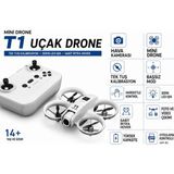 Atlt Atlantis T1 Mini 1080 Full Hd Kameralı 360° Dönüşlü Drone LED Işıklı 4 Pervaneli Dron Sabit Irtifa Asılı Kalma Kameralı Tek Tu Kalibrasyon Hava Dronu Hobi Foto ve Video Çekimi Uygulamadan Kontrol - Açık Gri