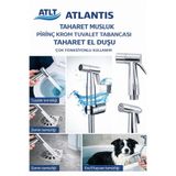 ATLT ATLANTİS TAHRET MUSLUK KROM TUVALET TABANCASI TAHARET EL DUŞU ÇOK FONKSİYONLU KULLANIM (SADECE MUSLUK)