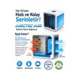 ATLT ATLANTİS TAŞINABİLİR MİNİ KLİMA 7 LED IŞIKLI EV OFİS OTO PORTATİF BUHARLI HAVA SOĞUTUCU KLİMA VANTİLATÖR PERVANE MİNİ FAN SU EKLE ÖZELLİKLİ E KADEMELİ HIZ HAVALANDIRMA