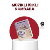 ATM Tasarımlı Şifreli Işıklı Çocuk Kumbarası Mor