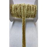 ATMACA TUHAFİYE 1 Cm Simli Kadife Kurdele 3 Metre - Simli Kadife Şerit - Altın Yılbaşı Süsü – Kurdele – Kurdele