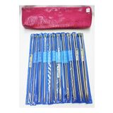 ATMACA TUHAFİYE Yabalı 35cm Örgü Şişi Seti Ve Şiş Kutusu- 11 Li Titanyum Şiş Seti - 2,5-3-3,5-4-4,5-5-6-7-8-9-10 No