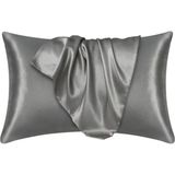 ATN Store Boby Silk %100 Natural Hakiki İpek Yastık Kılıfı - Pillow Case - %100 Natural Silk - Gri - 50 x 70 cm