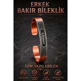 ATÖLYE ALBATROS Erkek Bakır Bileklik - İsim Yazılabilen %100 Saf Bakır Erkek Bileklik