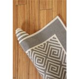 Atölye Alize 100X300cm Bukle Serisi Pamuklu Kilim Labirent Modeli Ekru-Gri