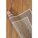 Atölye Alize 80x200 Cm Alize Bukle Serisi Pamuklu Kilim Labirent Modeli Ekru - Bej
