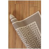 Atölye Alize 80x300 Cm Alize Bukle Serisi Pamuklu Kilim Labirent Modeli Ekru - Bej