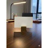 Atölye Asya Som Pirinç Luxury | 24X24 mm Kare Kartvizitlik ve Kağıt Tutucu | Minimalist Yönetici Ofis Dekoru