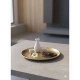 Atölye Asya Som Pirinç Yuvarlak Gold Sunum Tepsi 20 cm