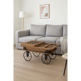 Atolye Casa 60x100cm Ceviz Tavlalı Akıllı Sehpa Açılır Katlanır Retro Model