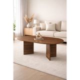 Atolye Casa 80x130cm Ceviz Orta Sehpa Sabit Oval Oscar Model