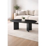 Atolye Casa 80x130cm Siyah Orta Sehpa Sabit Oval Oscar Model