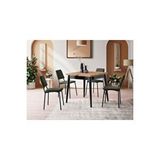Atolye Casa 80x80 Mutfak Masası Takımı Açılır Çam Rengi Totem Model 1 Masa 4 Sandalye