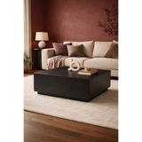 Atolye Casa 90x90cm Siyah Orta Sehpa Sabit Kare Lizbon Model