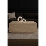 Atolye Casa 90x90cm Traverten Orta Sehpa Sabit Kare Lizbon Model