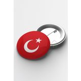 Atölye Çizgi Türk Bayrağı İğneli Buton Rozet 58mm