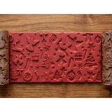 Atölye Dekupaj Model 114 -Christmas-Yılbaşı Deboss & Emboss İkili Set - Polimer Kil Seramik Çamuru Doku Oklavası