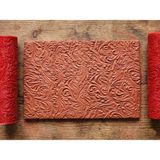 Atölye Dekupaj Model 237 -Barok Çiçek Deseni Deboss & Emboss Ikili Set - Polimer Kil Seramik Çamuru Doku Oklavası