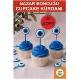 Atölye Doruk NAZAR BONCUĞU Pasta Kürdanı - Sünnet, Erkek Bebek Doğum Günü, Mevlüt Masa Sunum Pasta Üzeri Süsü