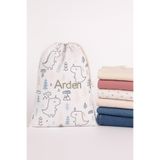 Atölye Eda Exclusive [ İstediğiniz İsmi Yazıyoruz ] Bebek ve Çocuk Kreş-Okul Kıyafet-Bakım Kesesi Desenli