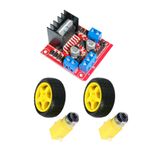ATOLYE ELEKTRONİK L298N Motor Sürücü ve 2 adet 3-6V DC Redüktörlü Motor + Tekerlek Seti