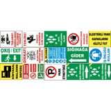 Atölye Fabrika İşyeri Pvc İş Güvenliği Uyarı Levhası -15 Adet Paket 17