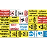 Atölye Fabrika İşyeri Pvc İş Güvenliği Uyarı Levhası -20 Adet Paket 14