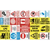 Atölye Fabrika İşyeri Pvc İş Güvenliği Uyarı Levhası -20 Adet Paket 20