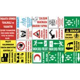 Atölye Fabrika İşyeri Pvc İş Güvenliği Uyarı Levhası -20 Adet Paket 21