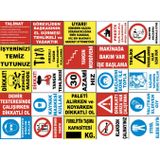 Atölye Fabrika İşyeri Pvc İş Güvenliği Uyarı Levhası -25 Adet 25*35 Cm
