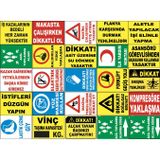 Atölye Fabrika İşyeri Pvc İş Güvenliği Uyarı Levhası -25 Adet Paket 11