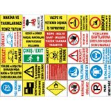 Atölye Fabrika İşyeri Pvc İş Güvenliği Uyarı Levhası -25 Adet Paket 12