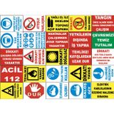 Atölye Fabrika İşyeri Pvc İş Güvenliği Uyarı Levhası -25 Adet Paket 13